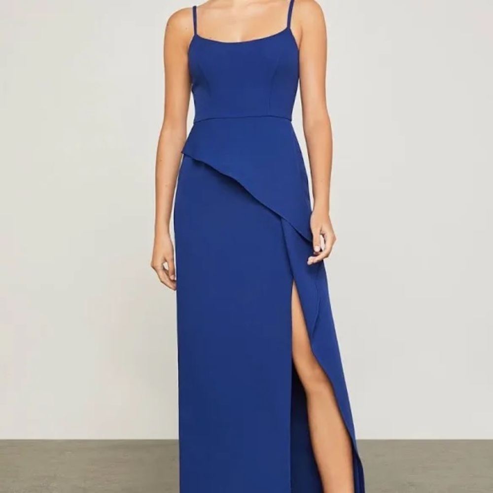 Bcbgmaxazria Dresses | Stunning Bcbg Maxazria Blue Gown With Side Split